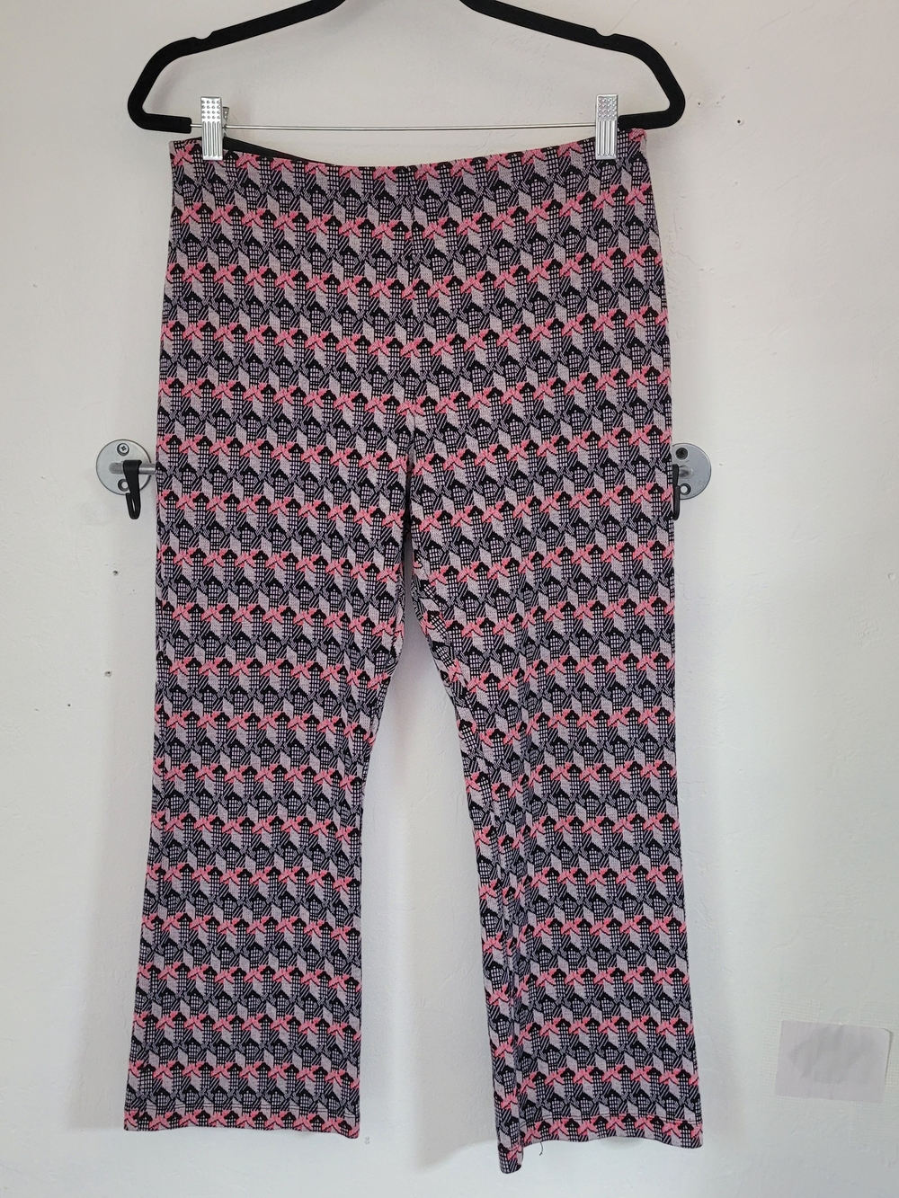 dolan Pink and Black Patterned Cropped Pants